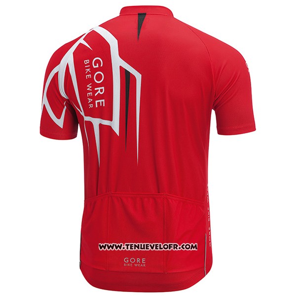 2017 Maillot Ciclismo Gore Bike Wear Power Adrenaline Rouge Manches Courtes et Cuissard